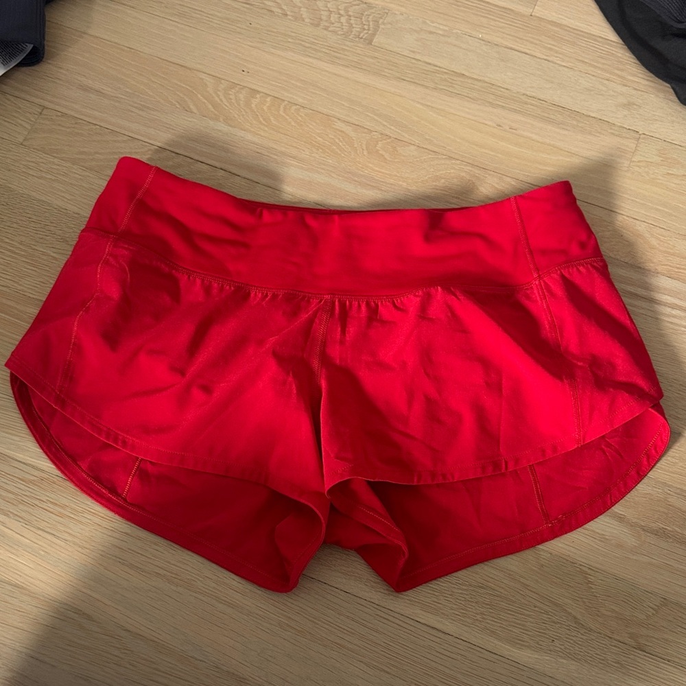 Lululemon Athletica Vibrant Red Athletic Shorts